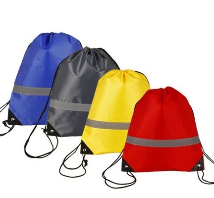 String Closure Custom Logo 210D Polyester Drawstring Backpack Bag for Traveling