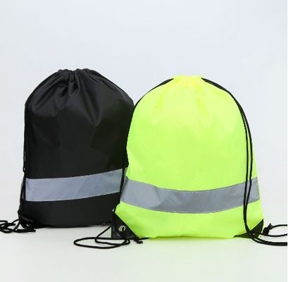 String Closure Custom Logo 210D Polyester Drawstring Backpack Bag for Traveling