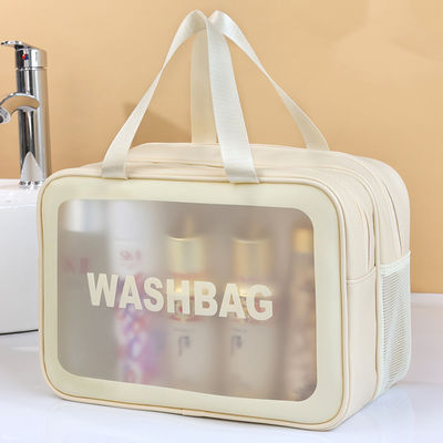 Solid Pattern PVC Clear Travel Wash Bag for Waterproof Toiletry and Makeup in Bathroom