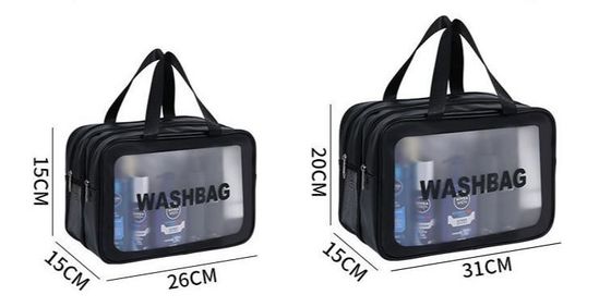 Solid Pattern PVC Clear Travel Wash Bag for Waterproof Toiletry and Makeup in Bathroom