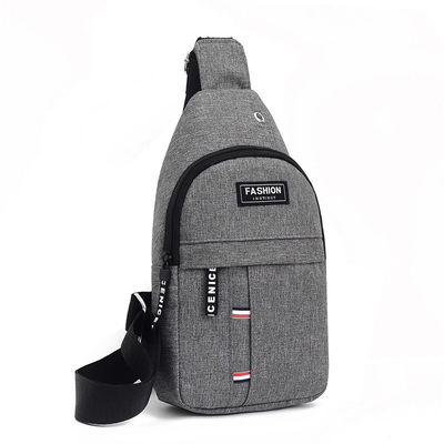 Custom Logo Earphone Hole Men's Sling Bag for Daily Life and Sport in Versatile Style