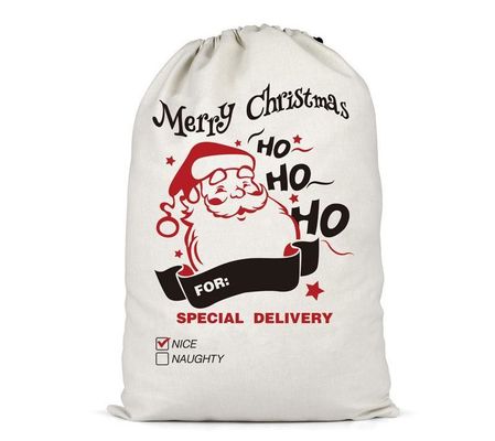 Customized Color and Custom Logo Accepted Christmas Portable Canvas Bags Reusable