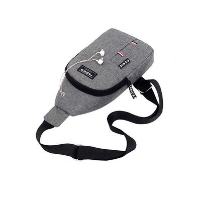 Custom Logo Earphone Hole Men's Sling Bag for Daily Life and Sport in Versatile Style