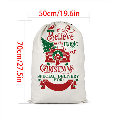 Customized Color and Custom Logo Accepted Christmas Portable Canvas Bags Reusable
