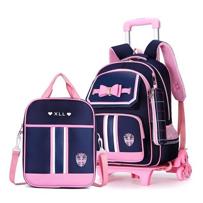 Customized Logo Cartoon Pattern Type Trolley School Bag for Children Unique Design
