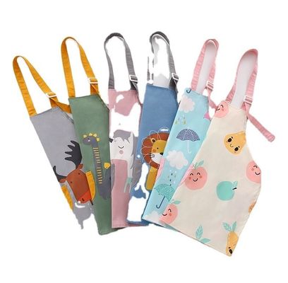 Uniform Bulk Cute WaterProof PU Nursing Children Kids Painting Apron With Sleeves