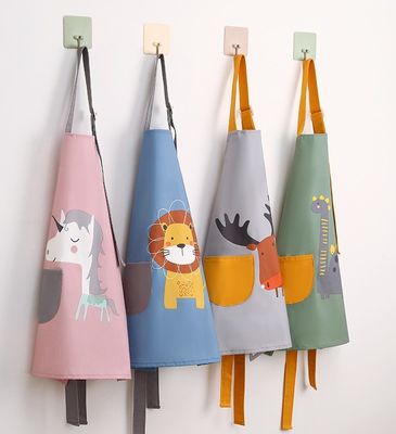 Uniform Bulk Cute WaterProof PU Nursing Children Kids Painting Apron With Sleeves