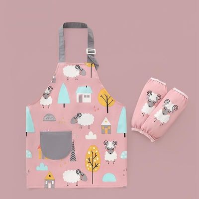 Uniform Bulk Cute WaterProof PU Nursing Children Kids Painting Apron With Sleeves