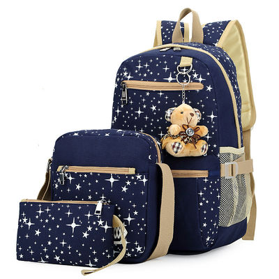 School Bag Kids Backpack Set Of 3 For Leisure Travel With Water-Resistant Design