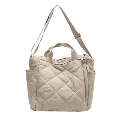 Lightweight Nylon Custom Logo Women Puffy Bag Quilted Tote Bag Single Shoulder Bag