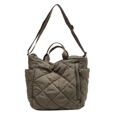 Lightweight Nylon Custom Logo Women Puffy Bag Quilted Tote Bag Single Shoulder Bag