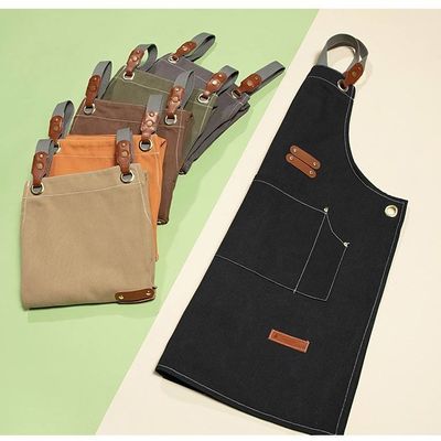 OEM/ODM Acceptable Waxed Canvas Utility Apron for Restaurant Coffee Shop Gardening