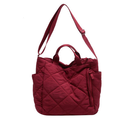 Lightweight Nylon Custom Logo Women Puffy Bag Quilted Tote Bag Single Shoulder Bag