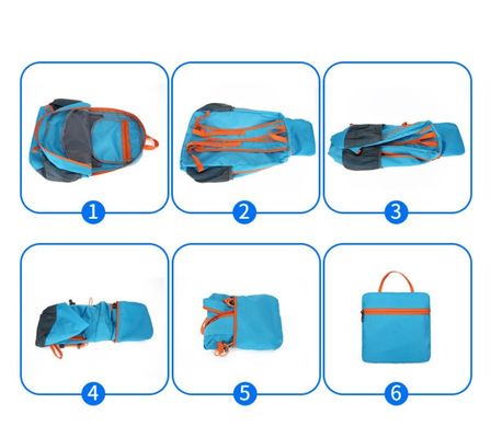 Custom Logo Nylon Sports Gym Bags Collapsible Lightweight Waterproof Outgoing Backpack