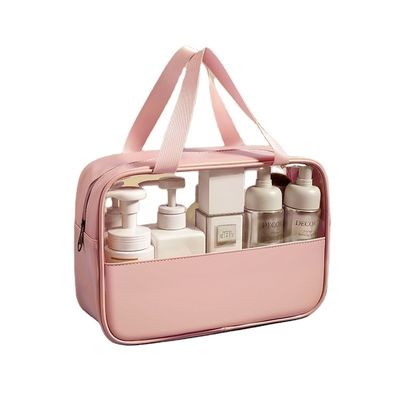 Travel Clear Cosmetic Bag with Zipper Closure and Your Customized Logo Design