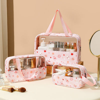 Travel Clear Cosmetic Bag with Zipper Closure and Your Customized Logo Design