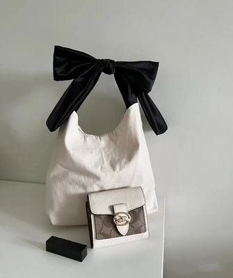 Polyester Lining Eco-Friendly Recycled Black Handle Custom Logo Printed Shopping Tote Bag