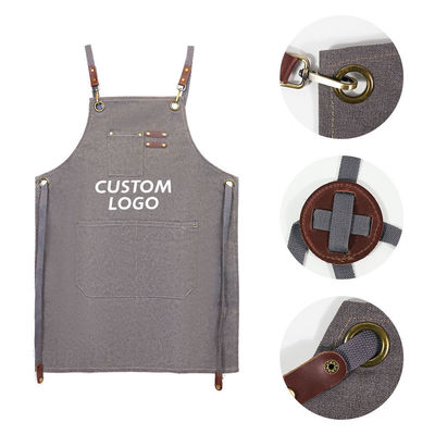 Custom Logo Cross Back Cotton Apron for Kitchen Chef in Bulk Order Supply Purchase