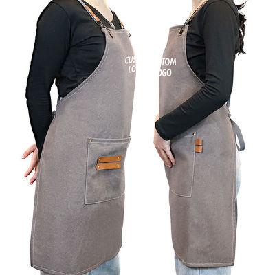 Custom Logo Cross Back Cotton Apron for Kitchen Chef in Bulk Order Supply Purchase