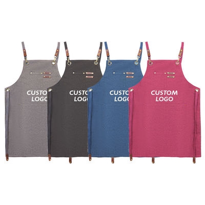 Custom Logo Cross Back Cotton Apron for Kitchen Chef in Bulk Order Supply Purchase