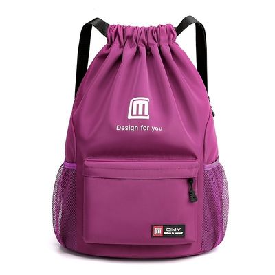 Main Material Canvas Drawstring Backpack Lightweight Gym Bag for Sports Basketball Logo