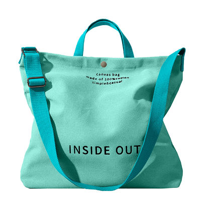 Two Handles Large Capacity Reusable Cotton Shopping Bags Eco-Friendly Tote Canvas Bags