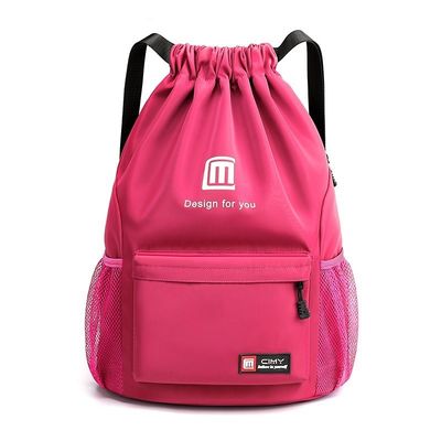 Main Material Canvas Drawstring Backpack Lightweight Gym Bag for Sports Basketball Logo