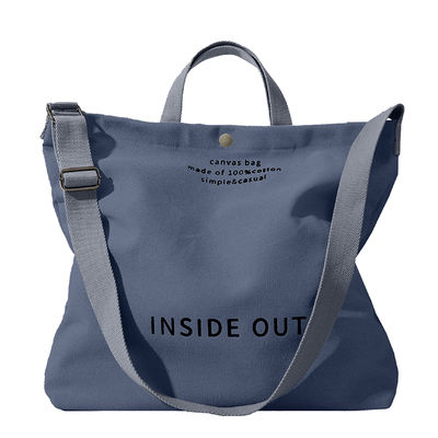 Two Handles Large Capacity Reusable Cotton Shopping Bags Eco-Friendly Tote Canvas Bags