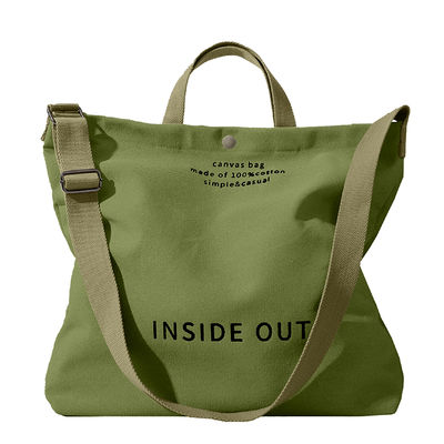 Two Handles Large Capacity Reusable Cotton Shopping Bags Eco-Friendly Tote Canvas Bags