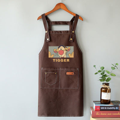 Cotton Canvas Waterproof Chef Cooking Aprons for Cafe Restaurants Kitchen BBQ Apron Fabric