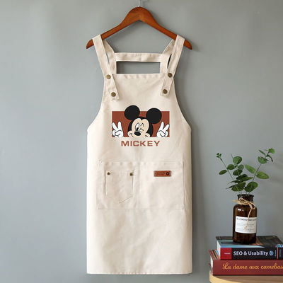 Cotton Canvas Waterproof Chef Cooking Aprons for Cafe Restaurants Kitchen BBQ Apron Fabric