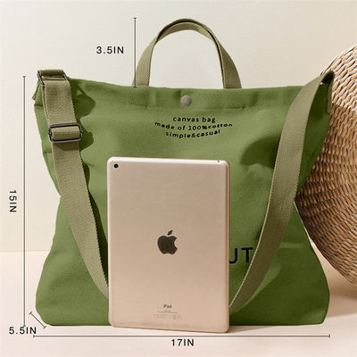 Two Handles Large Capacity Reusable Cotton Shopping Bags Eco-Friendly Tote Canvas Bags