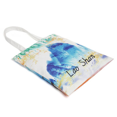 Custom Logo Accepted Tote Bag Recyclable Cotton Canvas Large Size with Zipper Pocket