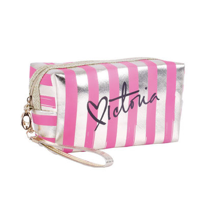 Customizable Stripe Print Cosmetic Bag Newest Fashionable Style for Waterproof Travel