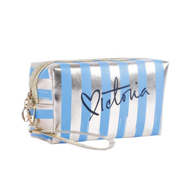 Customizable Stripe Print Cosmetic Bag Newest Fashionable Style for Waterproof Travel
