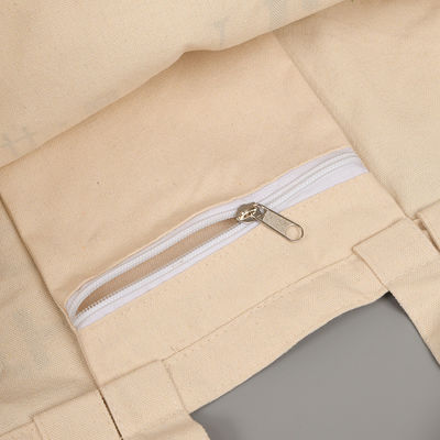 Large Capacity Canvas Shopping Crossbody Bag with Cartoon Pattern and Zipper Closure