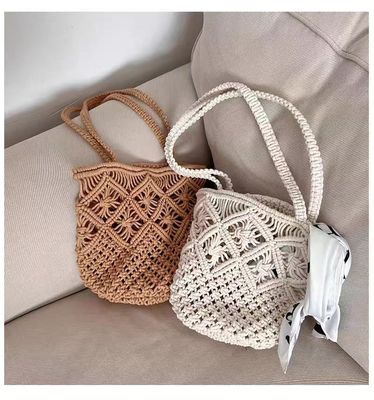 OEM/ODM Acceptable Crochet Shoulder Bag With Soft Shoulder Belt for Girl Women on Beach