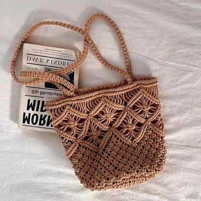 OEM/ODM Acceptable Crochet Shoulder Bag With Soft Shoulder Belt for Girl Women on Beach