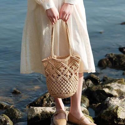 OEM/ODM Acceptable Crochet Shoulder Bag With Soft Shoulder Belt for Girl Women on Beach