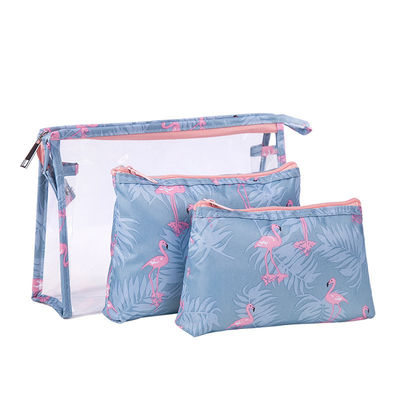 Accepable OEM/ODM Fashionable PVC Three-Piece Transparent Storage Bag for Toiletries