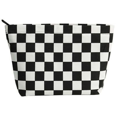 Fashion Portable Wash Bag Customised Black and White Checkerboard Cosmetic Brush Bag