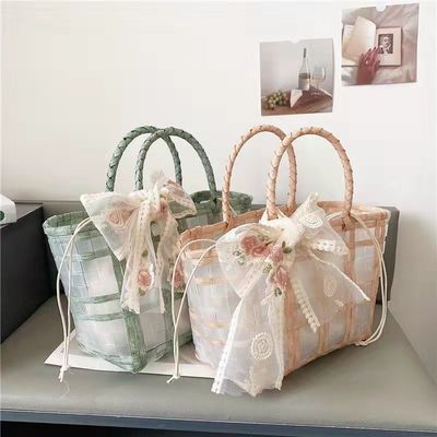 Polyester Lining Pvc Woven Tote Jelly Bags for Women's Gifts and Weddings Ideal Choice