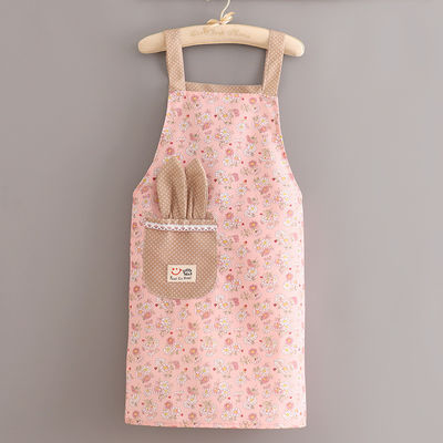 Chefs Uniform Custom Print Logo Women Adjustable Cotton Polyester Bib Kitchen Apron