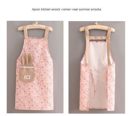 Chefs Uniform Custom Print Logo Women Adjustable Cotton Polyester Bib Kitchen Apron
