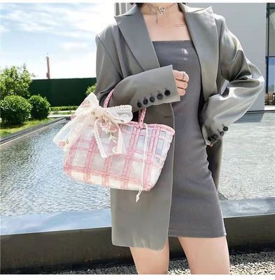 Polyester Lining Pvc Woven Tote Jelly Bags for Women's Gifts and Weddings Ideal Choice