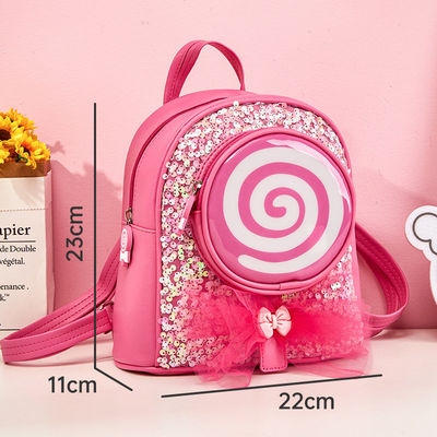 Daily School Life Colorful Baby Cartoon School Bags with Design Glitter LED Lights