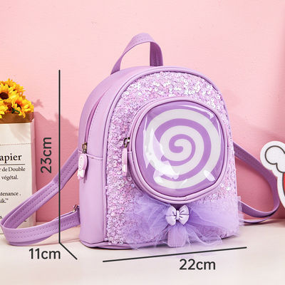 Daily School Life Colorful Baby Cartoon School Bags with Design Glitter LED Lights