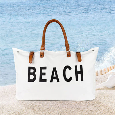 Custom Canvas Tote Bag 2023 Design Large Beach Bag for Women Waterproof and Sand Proof