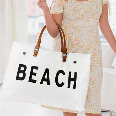 Custom Canvas Tote Bag 2023 Design Large Beach Bag for Women Waterproof and Sand Proof