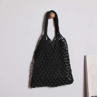 Polyester Lining Material 2024 Hand Crocheted Large Shopping Beach Tote Bag for Women
